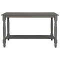 6 Piece Counter Height Dining Table Set Table With Shelf 4 Chairs And Bench For Dining Room Gray Gray Solid Wood