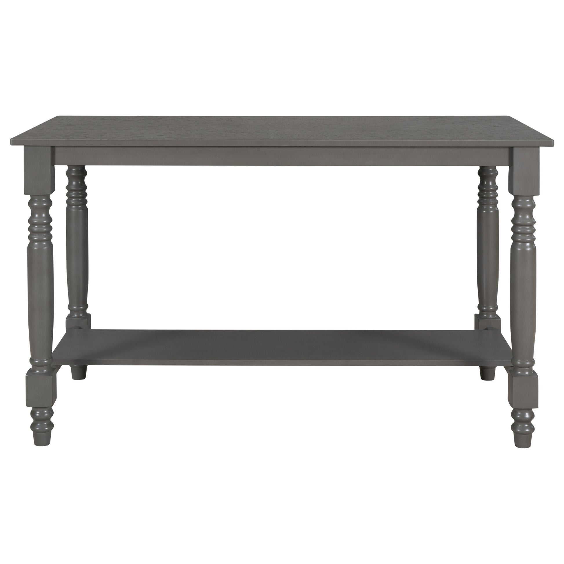 6 Piece Counter Height Dining Table Set Table With Shelf 4 Chairs And Bench For Dining Room Gray Gray Solid Wood