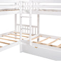 Twin L Shaped Bunk Bed With Drawers Gray Old Sku :Lp000038Aak White Solid Wood