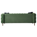 Chesterfield Modern Tufted Velvet Living Room Sofa, 84.25''W Couch,Mint Green Mint Green Velvet Wood Primary Living Space Tufted Back Modern Square Arms Foam Velvet 2 Seat