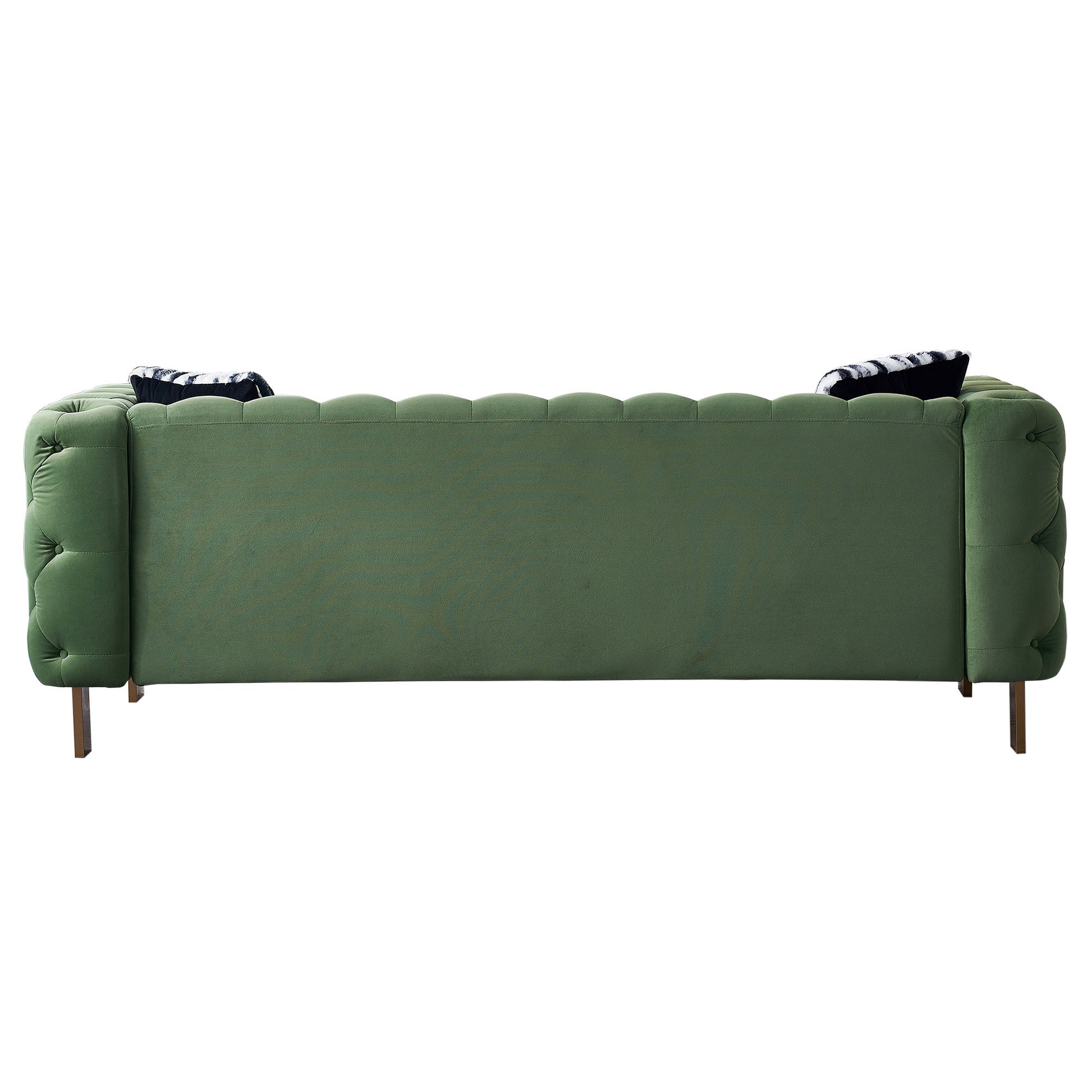 Chesterfield Modern Tufted Velvet Living Room Sofa, 84.25''W Couch,Mint Green Mint Green Velvet Wood Primary Living Space Tufted Back Modern Square Arms Foam Velvet 2 Seat