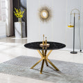 Modern Round Marble Table For Dining Room Kitchen, 1.02