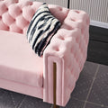 Chesterfield Modern Tufted Velvet Living Room Sofa, 84.25''W Couch,Pink Pink Foam Velvet
