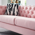 Chesterfield Modern Tufted Velvet Living Room Sofa, 84.25''W Couch,Pink Pink Foam Velvet