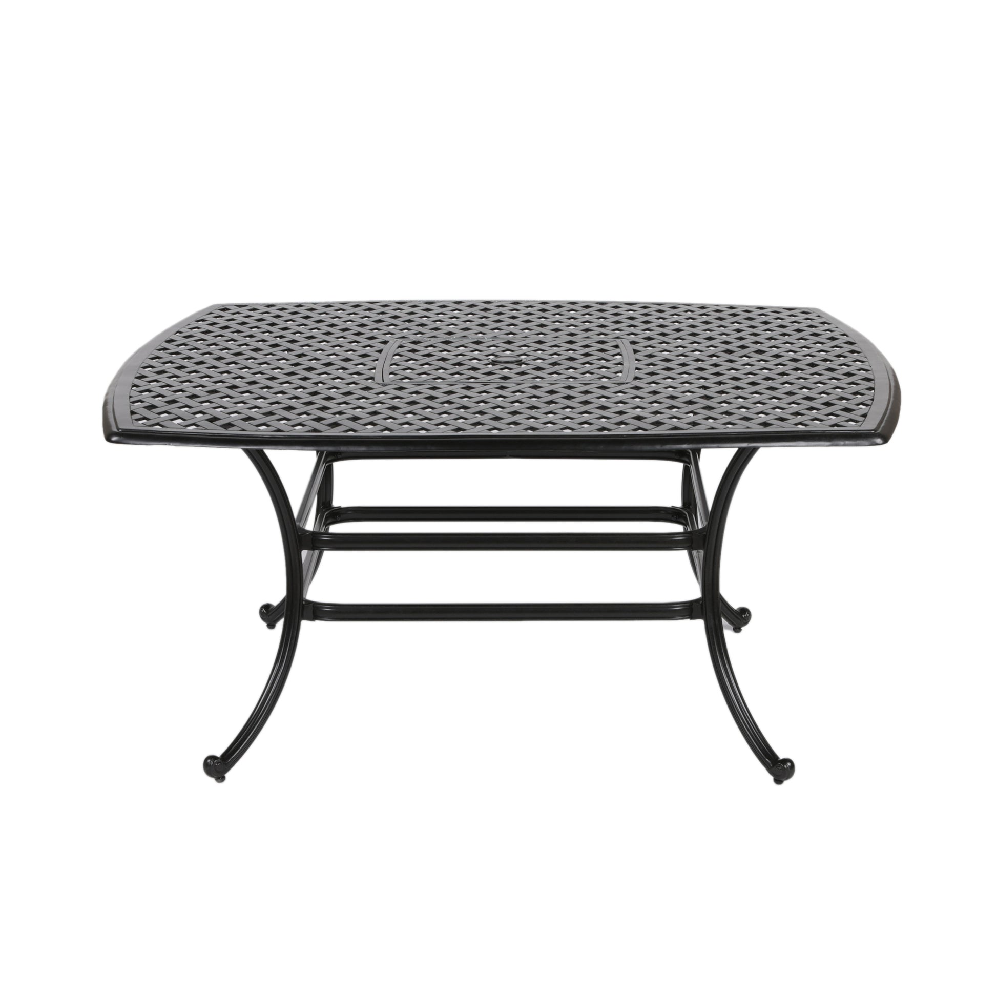 Square 8 Person 63.98" Long Aluminum Dining Set Antique Bronze Aluminum