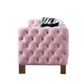 Chesterfield Modern Tufted Velvet Living Room Sofa, 84.25''W Couch,Pink Pink Foam Velvet
