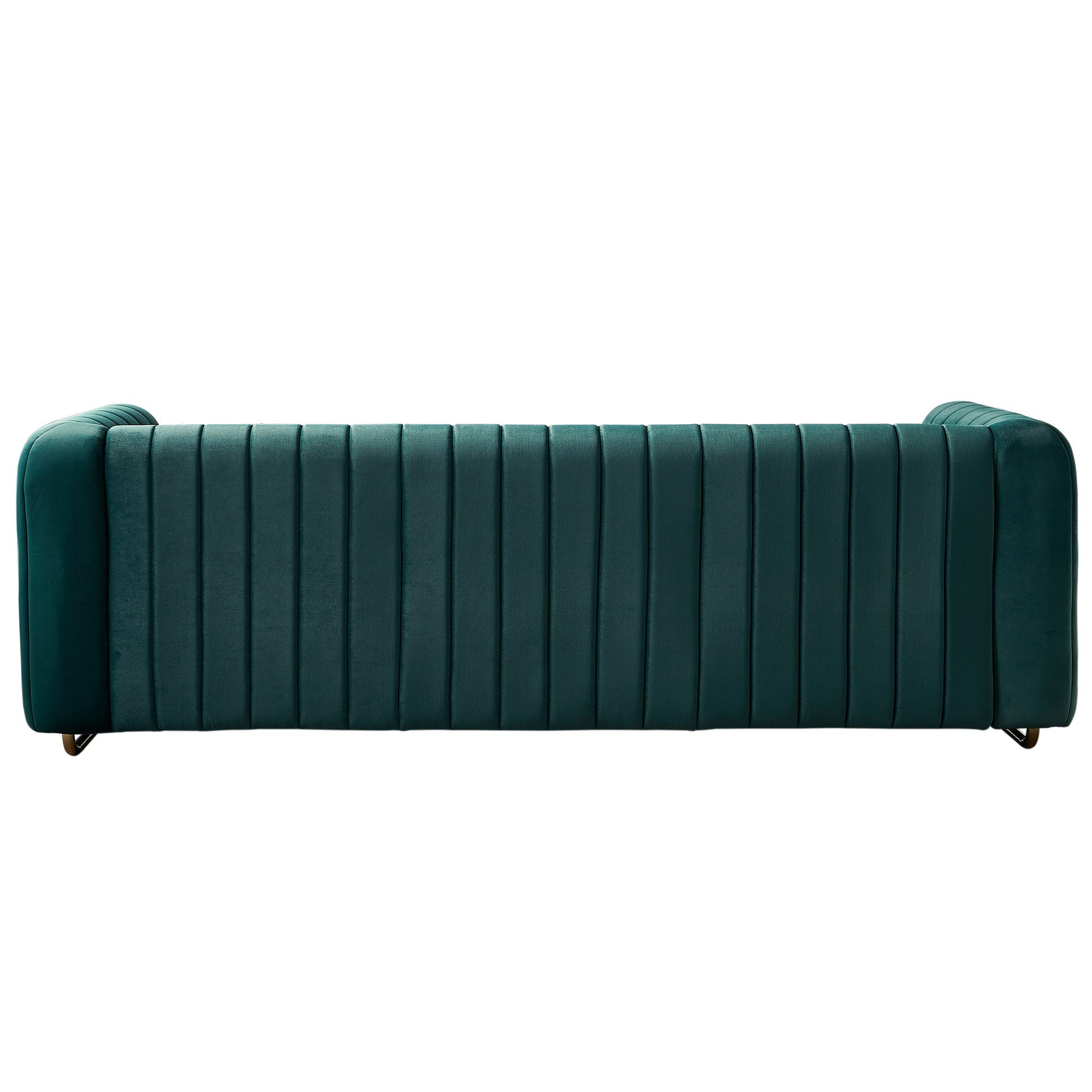Contemporary Velvet Sofa Couch 84.25''W For Living Room, Green Green Velvet Wood Primary Living Space Tufted Back Modern Rolled Arms Foam Velvet 2 Seat