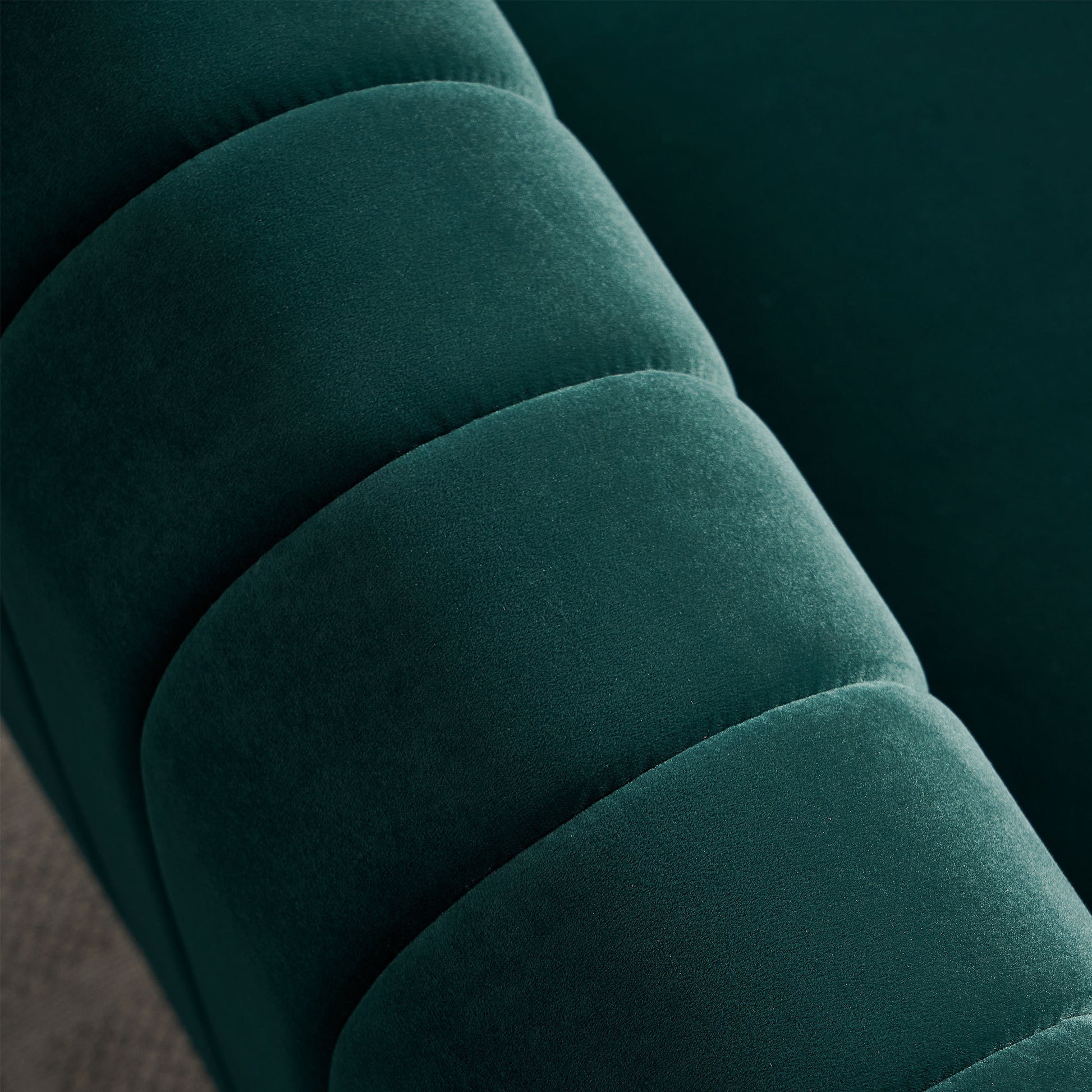 Contemporary Velvet Sofa Couch 84.25''W For Living Room, Green Green Velvet Wood Primary Living Space Tufted Back Modern Rolled Arms Foam Velvet 2 Seat