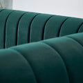 Contemporary Velvet Sofa Couch 84.25''W For Living Room, Green Green Velvet Wood Primary Living Space Tufted Back Modern Rolled Arms Foam Velvet 2 Seat