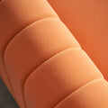 Contemporary Velvet Sofa Couch 84.25''W For Living Room, Orange Orange Velvet Wood Primary Living Space Tufted Back Modern Rolled Arms Foam Velvet 2 Seat
