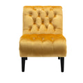 Coolmore Modern Velvet Armless Accent Living Room Chair Leisure Chair,Upholstered Fabric Button Comfortable Chair With Wooden Legs For Bedroom, Living Room, Office Mustard Velvet Mustard Primary Living Space Foam Velvet
