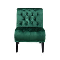 Coolmore Modern Velvet Armless Accent Living Room Chair Leisure Chair,Upholstered Fabric Button Comfortable Chair With Wooden Legs For Bedroom, Living Room, Office Green Velvet Green Primary Living Space Foam Velvet