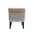 Coolmore Modern Velvet Armless Accent Living Room Chair Leisure Chair,Upholstered Fabric Button Comfortable Chair With Wooden Legs For Bedroom, Living Room, Office Beige Velvet Beige Foam Velvet