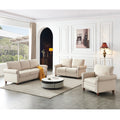 Linen Fabric Upholstery With Storage Sofa 1 2 3 Sectional Beige Beige Foam Fabric
