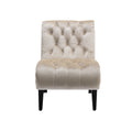 Coolmore Modern Velvet Armless Accent Living Room Chair Leisure Chair,Upholstered Fabric Button Comfortable Chair With Wooden Legs For Bedroom, Living Room, Office Beige Velvet Beige Foam Velvet