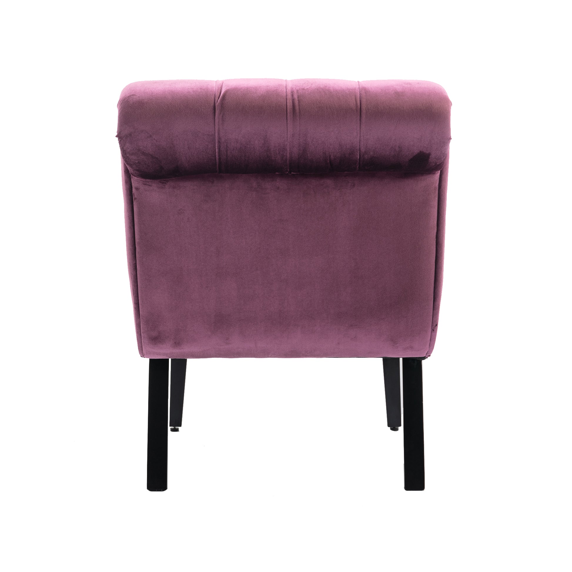 Coolmore Modern Velvet Armless Accent Living Room Chair Leisure Chair,Upholstered Fabric Button Comfortable Chair With Wooden Legs For Bedroom, Living Room, Office Purple Velvet Purple Primary Living Space Foam Velvet