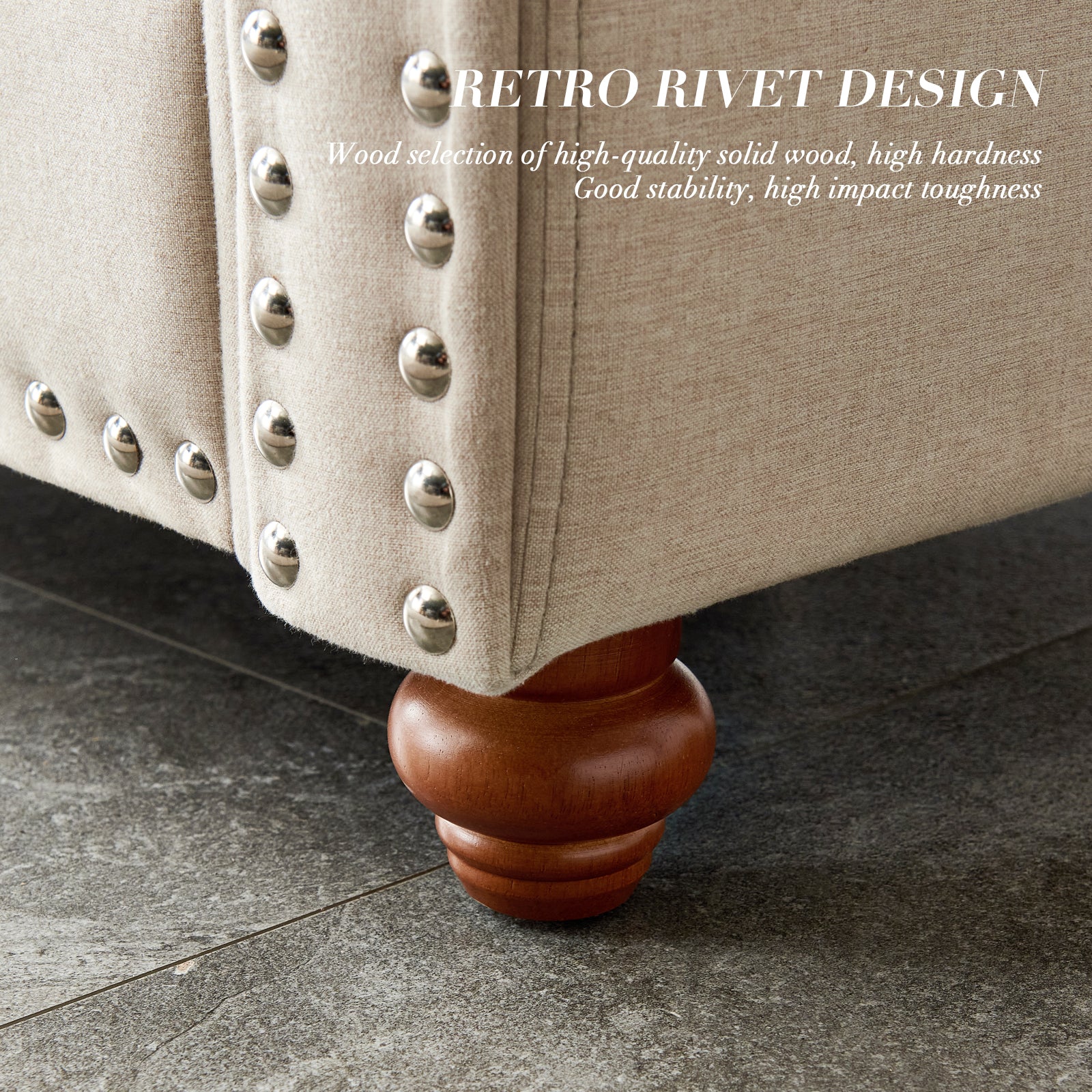 Linen Fabric Upholstery With Storage Sofa 2 3 Sectional Beige Beige Foam Fabric