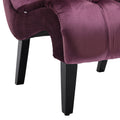 Coolmore Modern Velvet Armless Accent Living Room Chair Leisure Chair,Upholstered Fabric Button Comfortable Chair With Wooden Legs For Bedroom, Living Room, Office Purple Velvet Purple Primary Living Space Foam Velvet