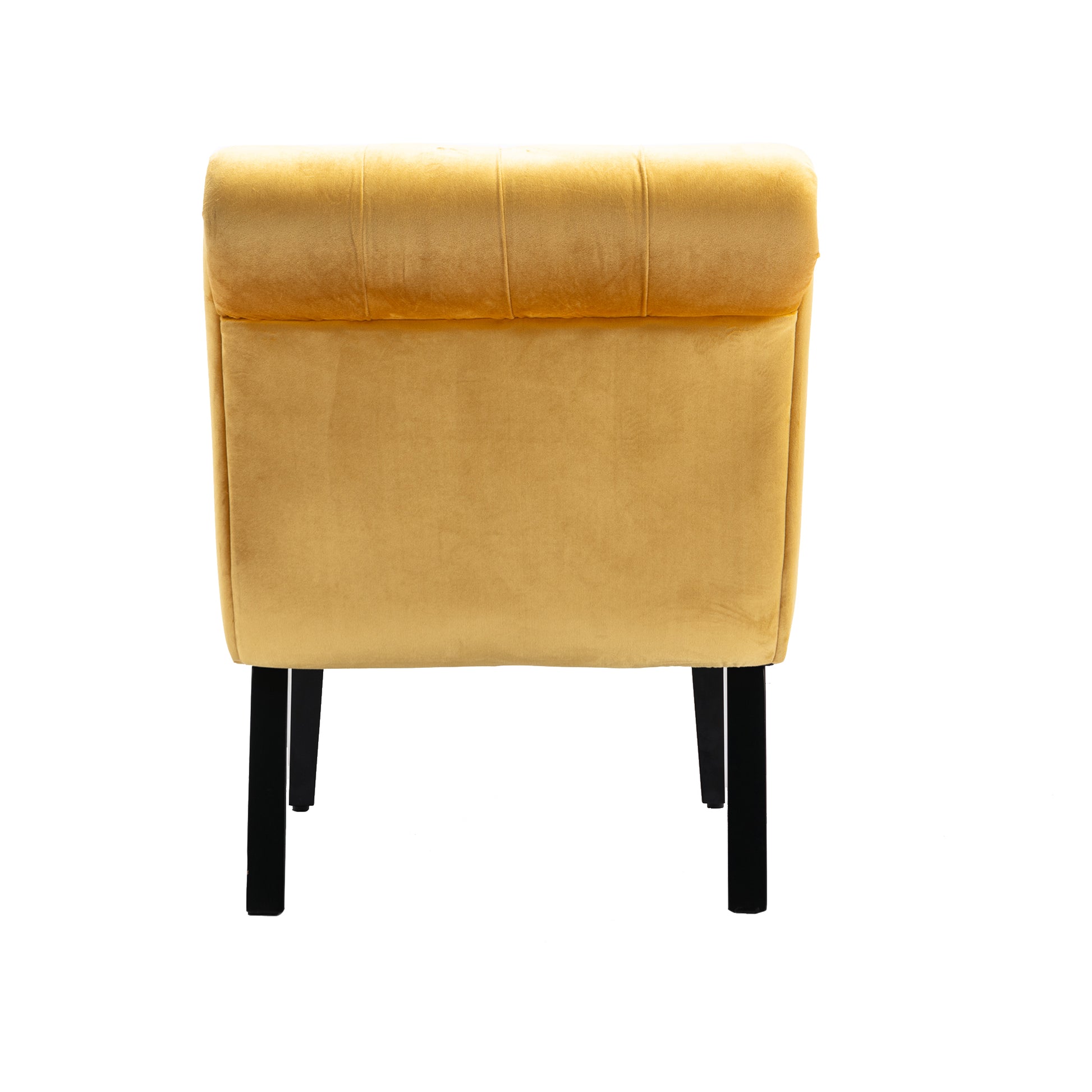 Coolmore Modern Velvet Armless Accent Living Room Chair Leisure Chair,Upholstered Fabric Button Comfortable Chair With Wooden Legs For Bedroom, Living Room, Office Mustard Velvet Mustard Primary Living Space Foam Velvet