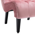 Coolmore Modern Velvet Armless Accent Living Room Chair Leisure Chair,Upholstered Fabric Button Comfortable Chair With Wooden Legs For Bedroom, Living Room, Office Pink Velvet Pink Primary Living Space Foam Velvet