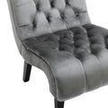 Coolmore Modern Velvet Armless Accent Living Room Chair Leisure Chair,Upholstered Fabric Button Comfortable Chair With Wooden Legs For Bedroom, Living Room, Office Silver Velvet Silver Foam Velvet