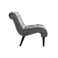 Coolmore Modern Velvet Armless Accent Living Room Chair Leisure Chair,Upholstered Fabric Button Comfortable Chair With Wooden Legs For Bedroom, Living Room, Office Silver Velvet Silver Foam Velvet