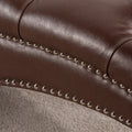 Tufted Armless Chaise Lounge Dark Brown Pu Pu
