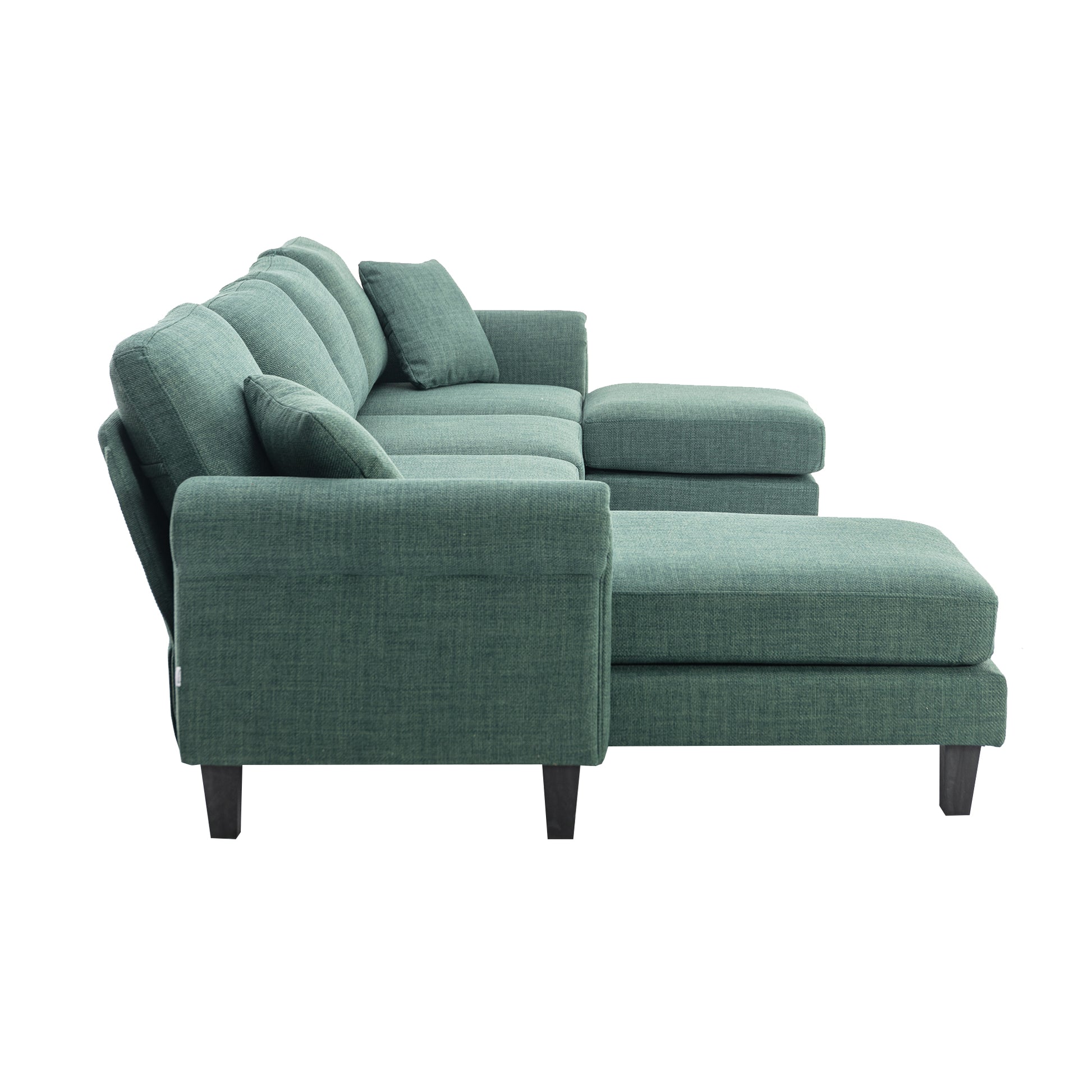 Coolmore Accent Sofa Living Room Sofa Sectional Sofa, U Shape Sectional Sofa With Ottoman, Reversible Sofa Couch For Living Room Emerald Linen Emerald Foam Linen 4 Seat