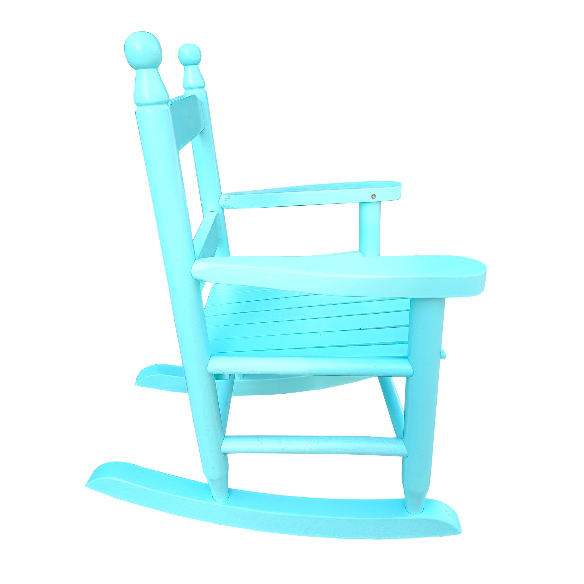 Children'S Rocking Light Light Blue Chair Indoor Or Outdoor Suitable For Kids Durable Light Blue Solid Wood