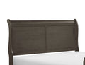 Stained Gray Finish Louis Philippe Style 1Pc Queen Size Sleigh Bed Traditional Design Queen Gray Bedroom Traditional Wood