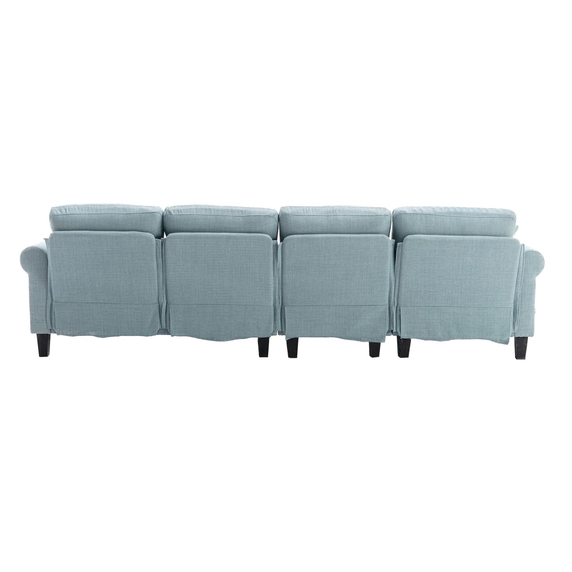 Coolmore Accent Sofa Living Room Sofa Sectional Sofa, U Shape Sectional Sofa With Ottoman, Reversible Sofa Couch For Living Room Light Blue Linen Light Blue Foam Linen 4 Seat