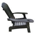 Outdoor Or Indoor Wood Adirondack Chair With An Hole To Hold Umbrella On The Arm ,Black Black Solid Wood