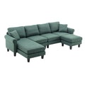 Coolmore Accent Sofa Living Room Sofa Sectional Sofa, U Shape Sectional Sofa With Ottoman, Reversible Sofa Couch For Living Room Emerald Linen Emerald Foam Linen 4 Seat