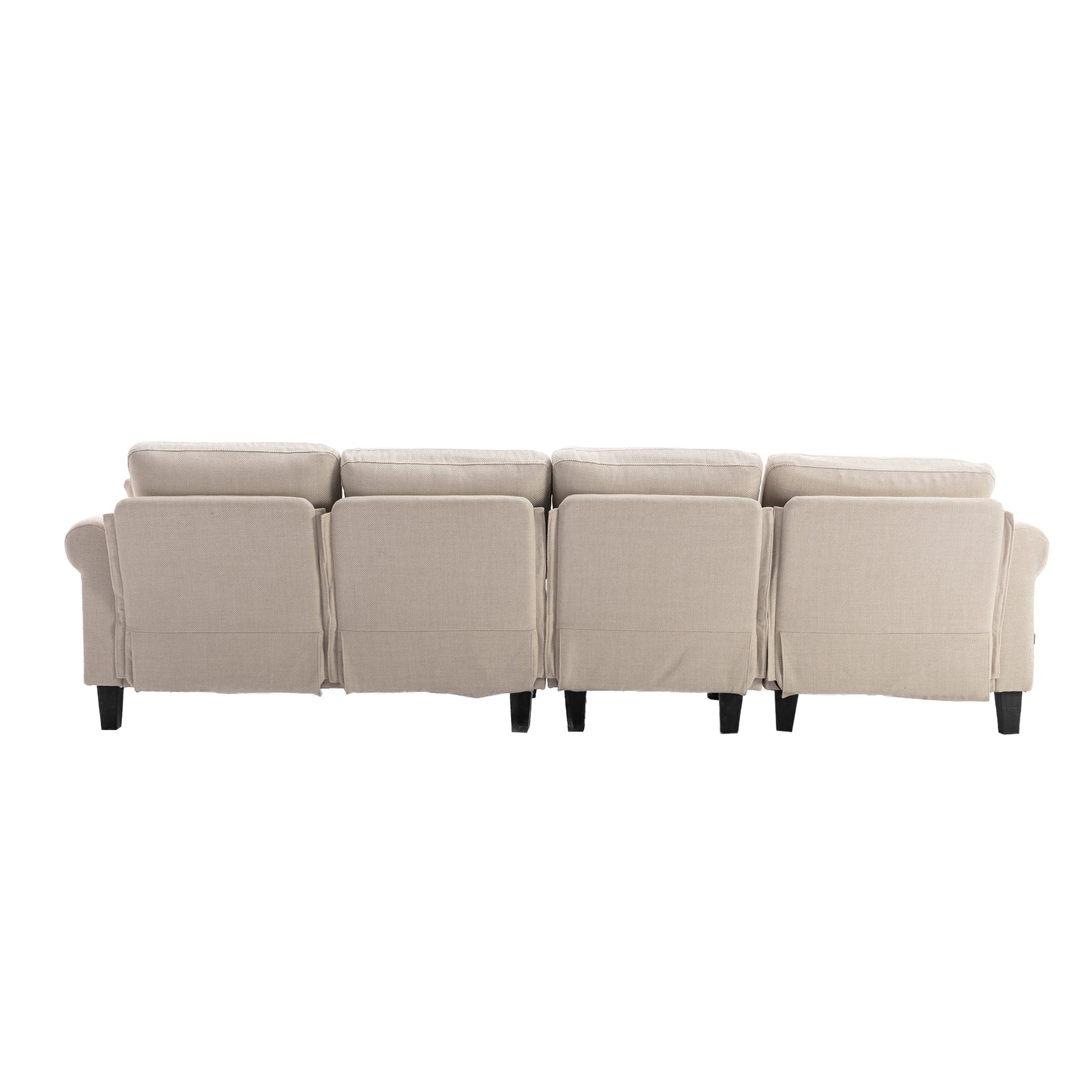 Coolmore Accent Sofa Living Room Sofa Sectional Sofa, U Shape Sectional Sofa With Ottoman, Reversible Sofa Couch For Living Room Beige Linen Beige Foam Linen 4 Seat