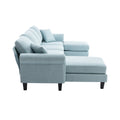 Coolmore Accent Sofa Living Room Sofa Sectional Sofa, U Shape Sectional Sofa With Ottoman, Reversible Sofa Couch For Living Room Light Blue Linen Light Blue Foam Linen 4 Seat