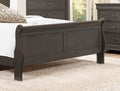 Stained Gray Finish Louis Philippe Style 1Pc Queen Size Sleigh Bed Traditional Design Queen Gray Bedroom Traditional Wood