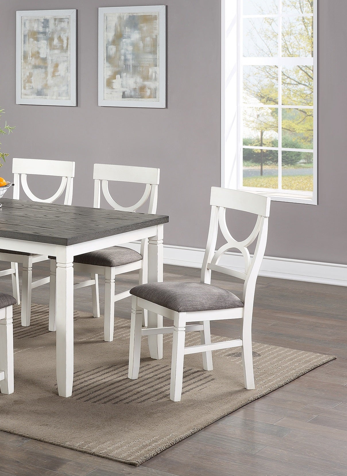 Dining Room Furniture White 6Pc Dining Set Table 4 Side Chairs And A Bench Rubberwood Mdf White White Dining Room Classic,Modern Dining Chairs Rubberwood Rubber Wood