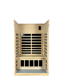 Two Person Basswood Far Infrared Outdoor Sauna Room Natural Wood Solid Wood