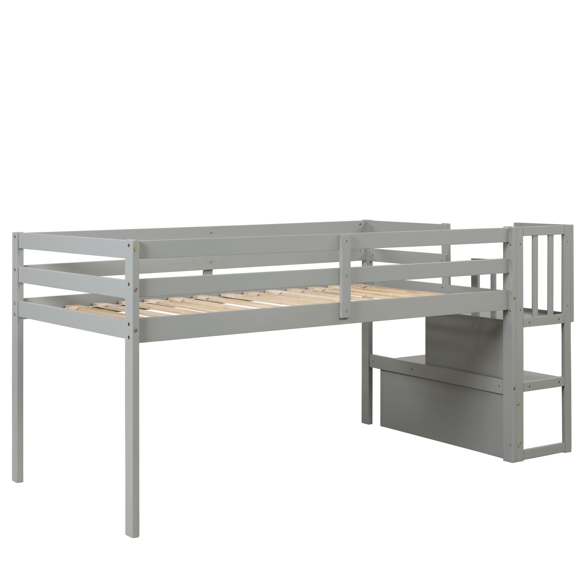 Loft Bed With Staircasegrey Grey Pine