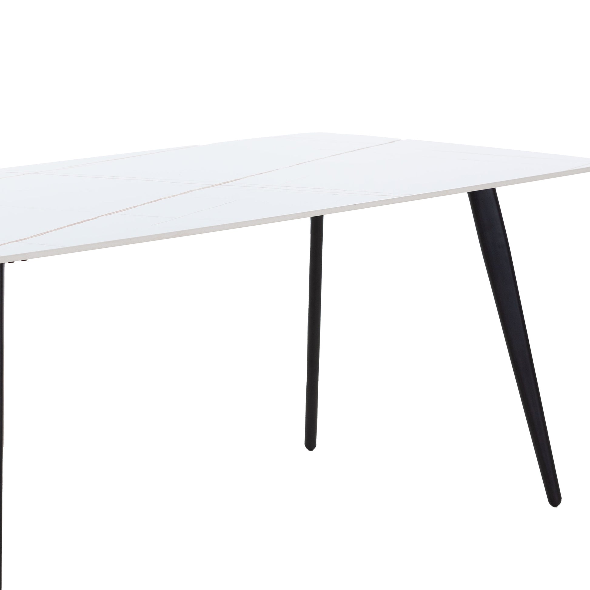 Porcelain Dining Table White 63'' White Foam Ceramic