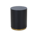 Round Coffee Table Side Table For Living Room Fully Assembled Black Mdf