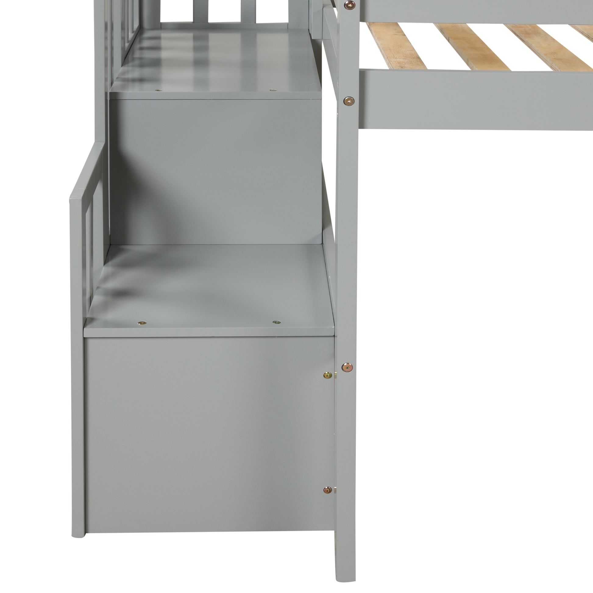 Loft Bed With Staircasegrey Grey Pine