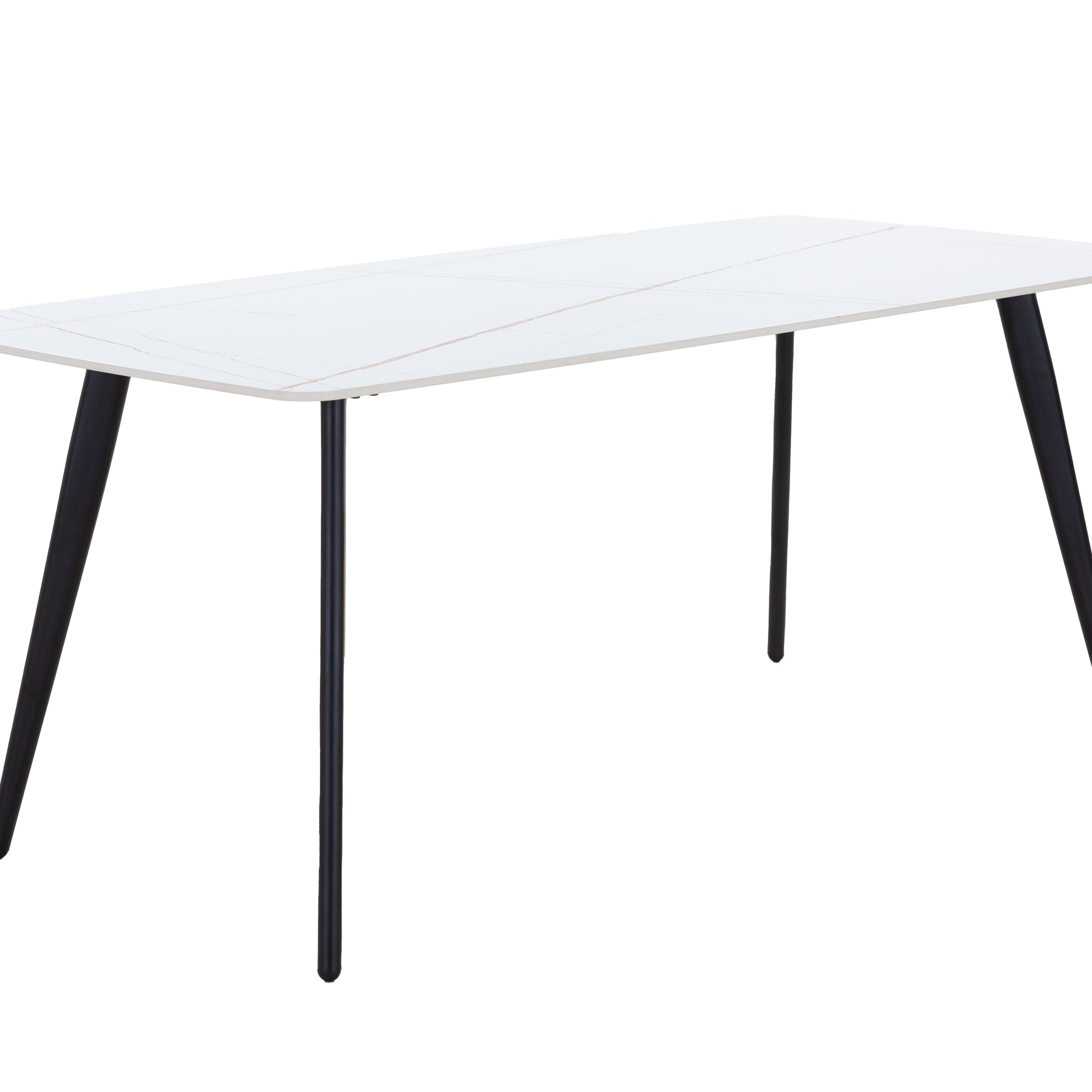 Porcelain Dining Table White 63'' White Foam Ceramic