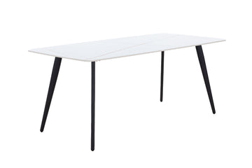 Porcelain Dining Table White 63'' White Foam Ceramic