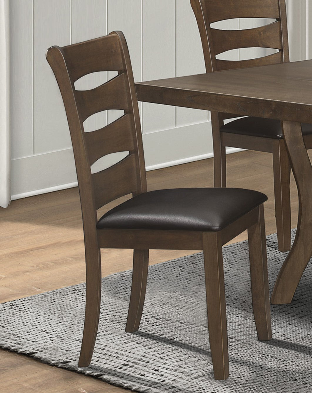 Transitional Style Unique Back Design Set Of 2Pc Wooden Side Chairs Brown Finish Dining Room Furniture Brown Dining Room Transitional Wood