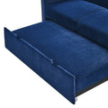 Loveseats Sofa Bed With Pull Out Bed,Adjsutable Back And Two Arm Pocket,Blue 54.5
