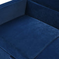 Loveseats Sofa Bed With Pull Out Bed,Adjsutable Back And Two Arm Pocket,Blue 54.5