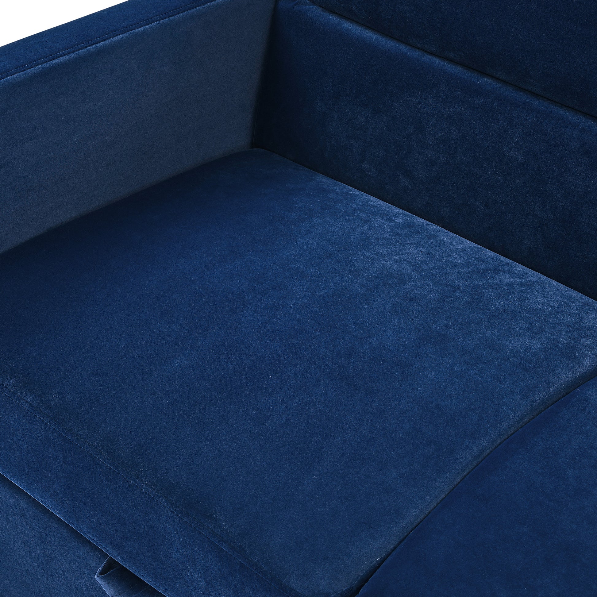 Loveseats Sofa Bed With Pull Out Bed,Adjsutable Back And Two Arm Pocket,Blue 54.5"X33"X31.5" Blue Velvet