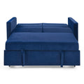 Loveseats Sofa Bed With Pull Out Bed,Adjsutable Back And Two Arm Pocket,Blue 54.5