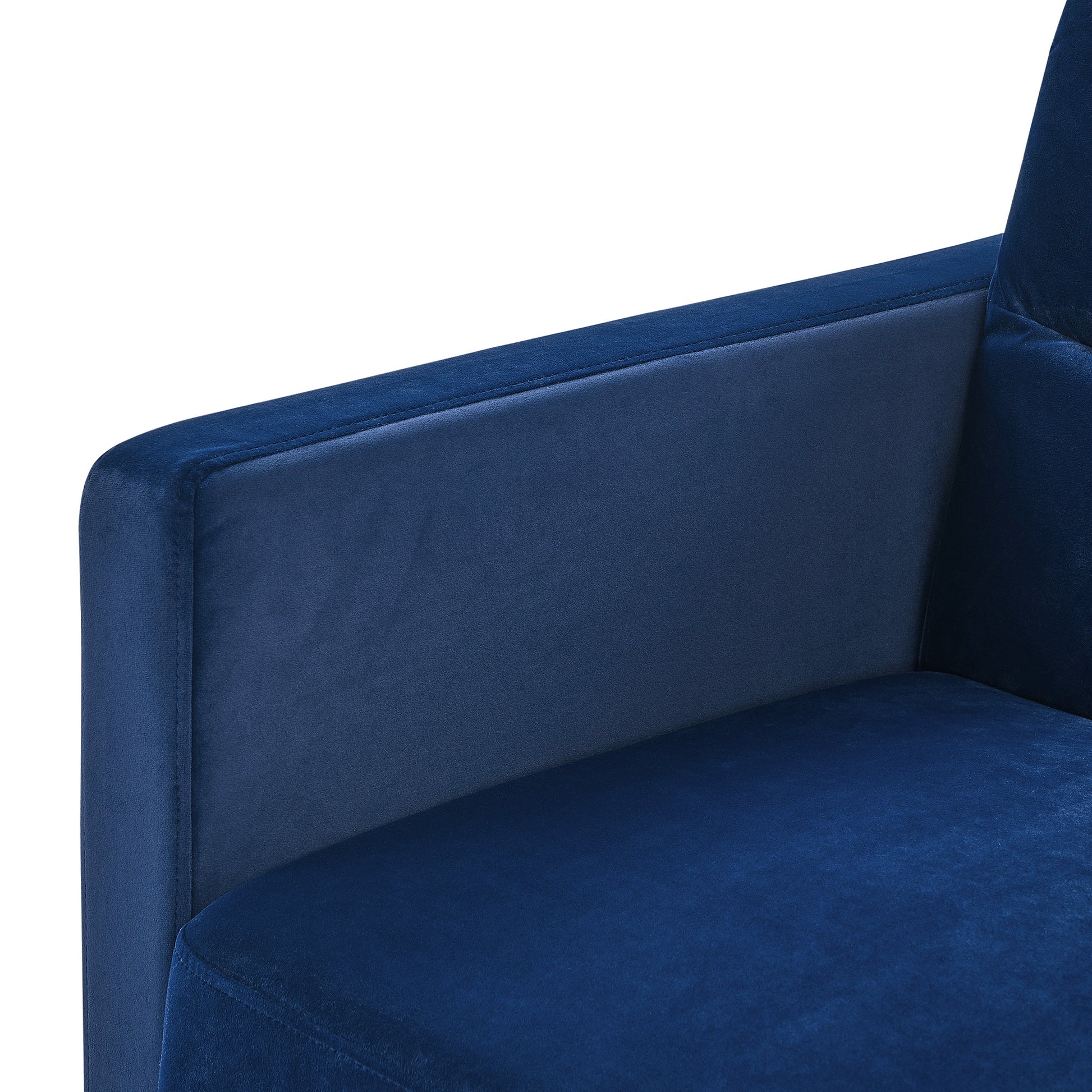 Loveseats Sofa Bed With Pull Out Bed,Adjsutable Back And Two Arm Pocket,Blue 54.5"X33"X31.5" Blue Velvet